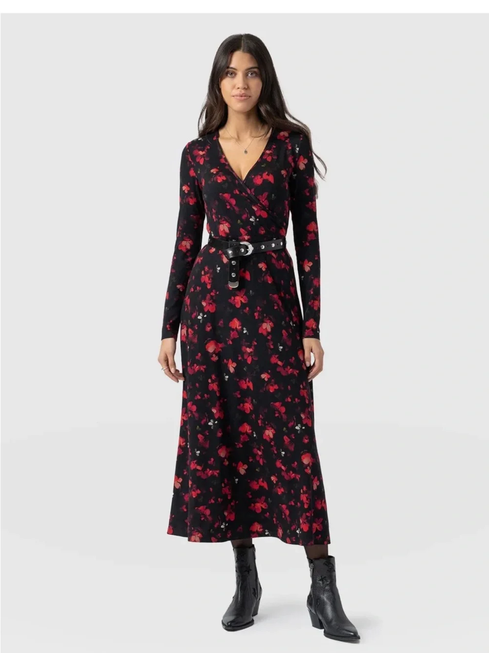 NWOT Saint + Sophia Maggie Wrap Midi Dress - Picture 2 of 10
